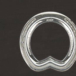 Jim Blurton Aluminium Race Bar Front Shoe - Side Clipped, visit the shop to buy online, horseshoes, farrier tools & accessories distributed worldwide.